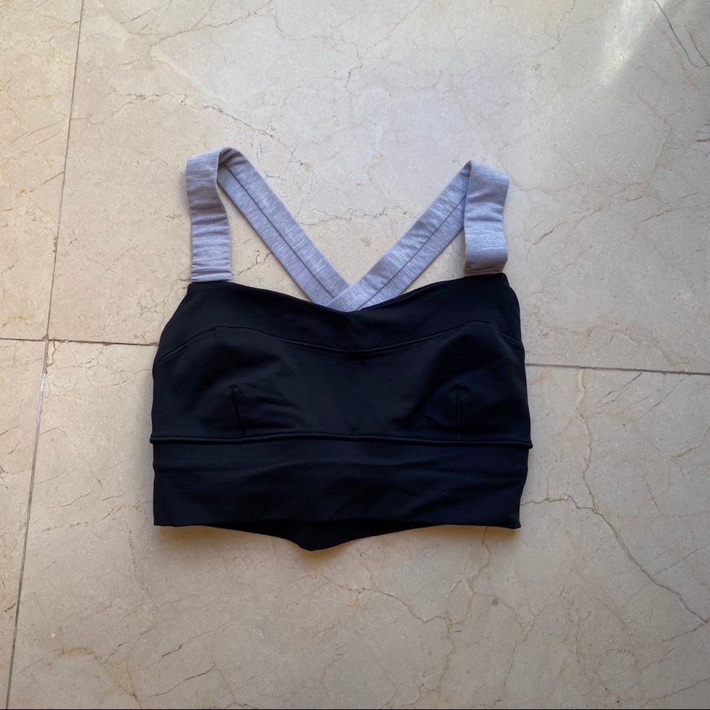 Lululemon black and Silver Sports bra